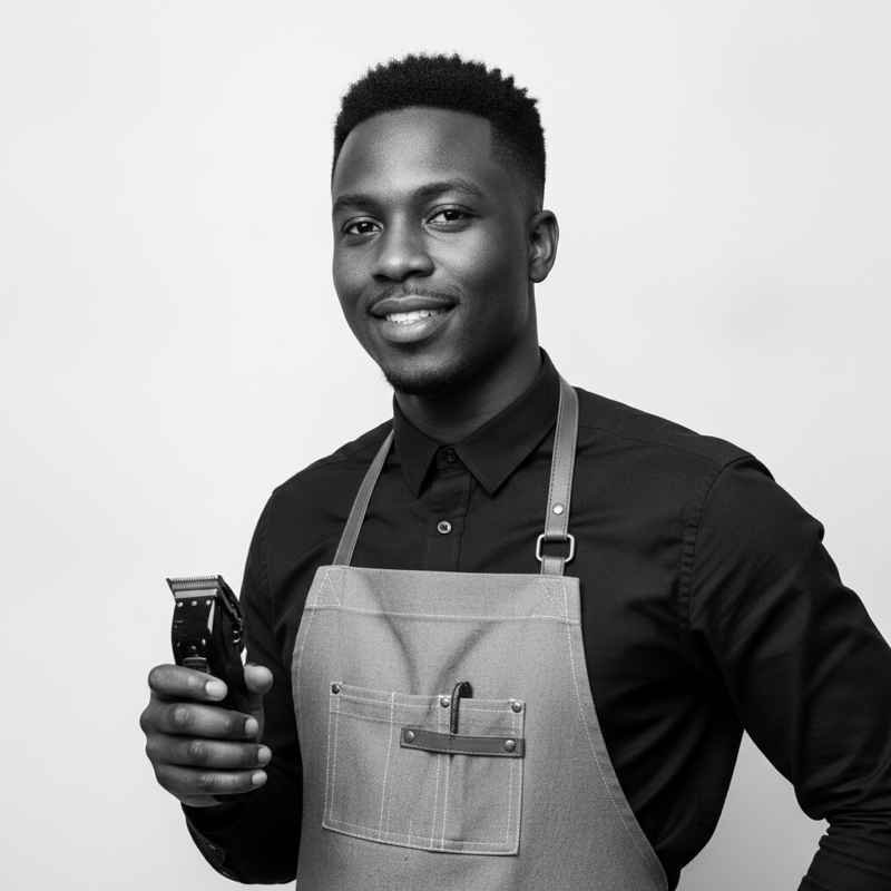 Portrait of Jamal Carter, Barber in Leeds